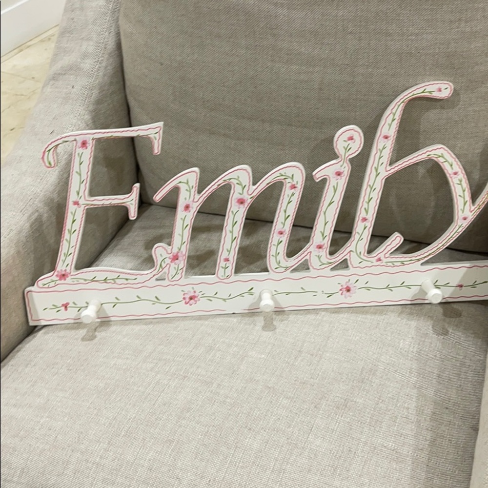 Child custom Emily peg rack.